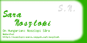 sara noszlopi business card